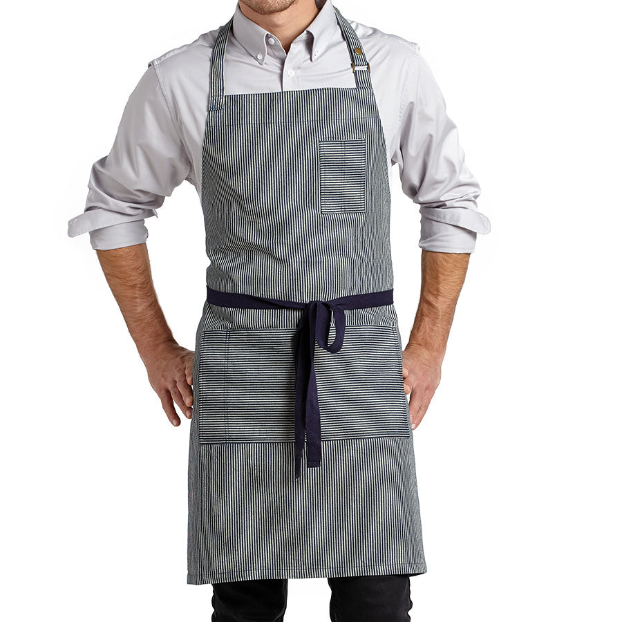Tablier Bavette Billy Avec Rayures En Denim