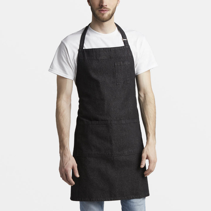 Tablier Bavette Billy En Denim Foncé