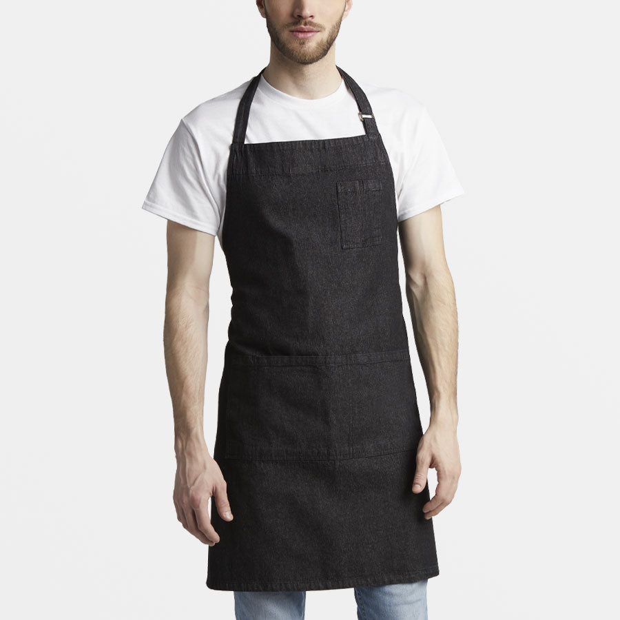 Tablier Bavette Billy En Denim Foncé