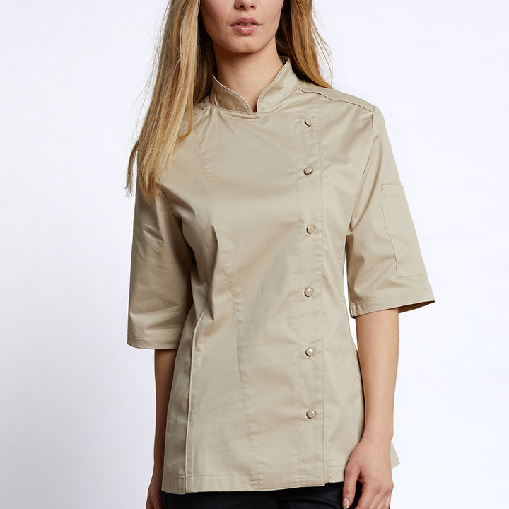 Veste De Chef Brigade Manches Courtes Pour Femme