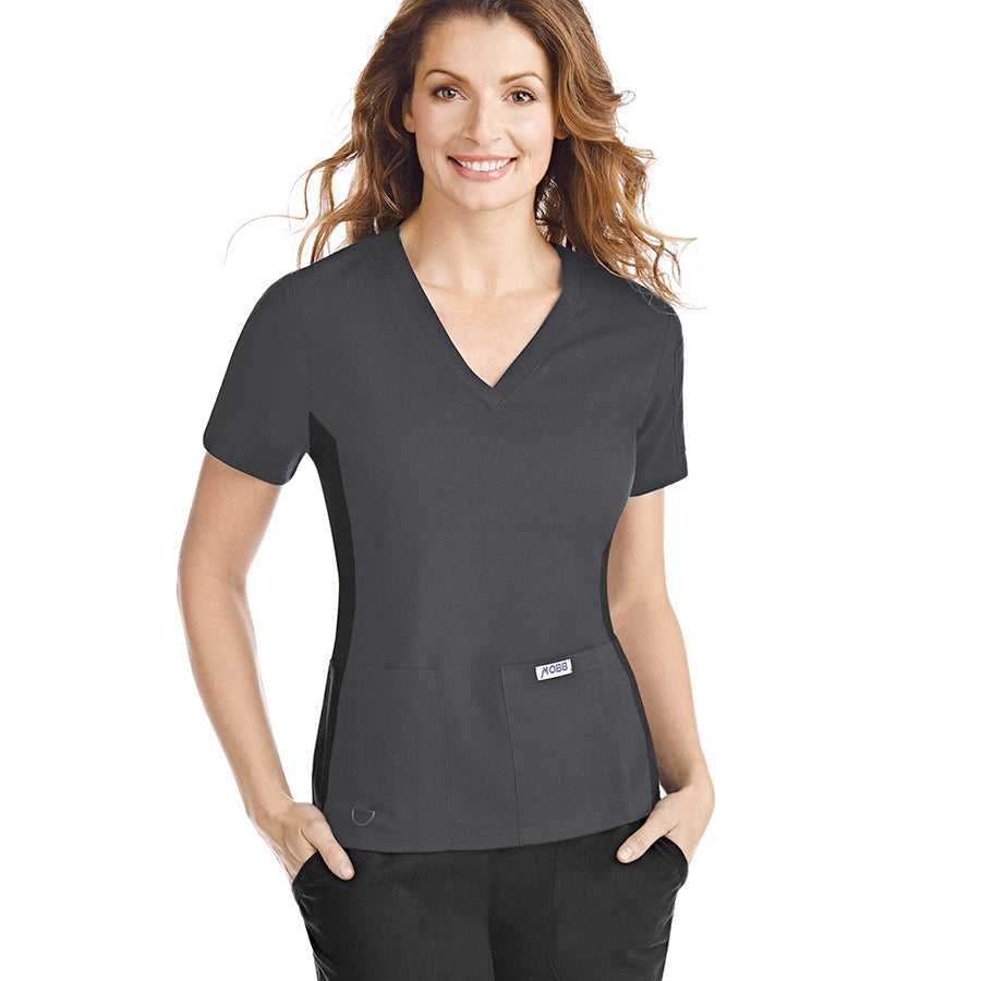 Stretch V-Neck Scrub Top For Women Mobb