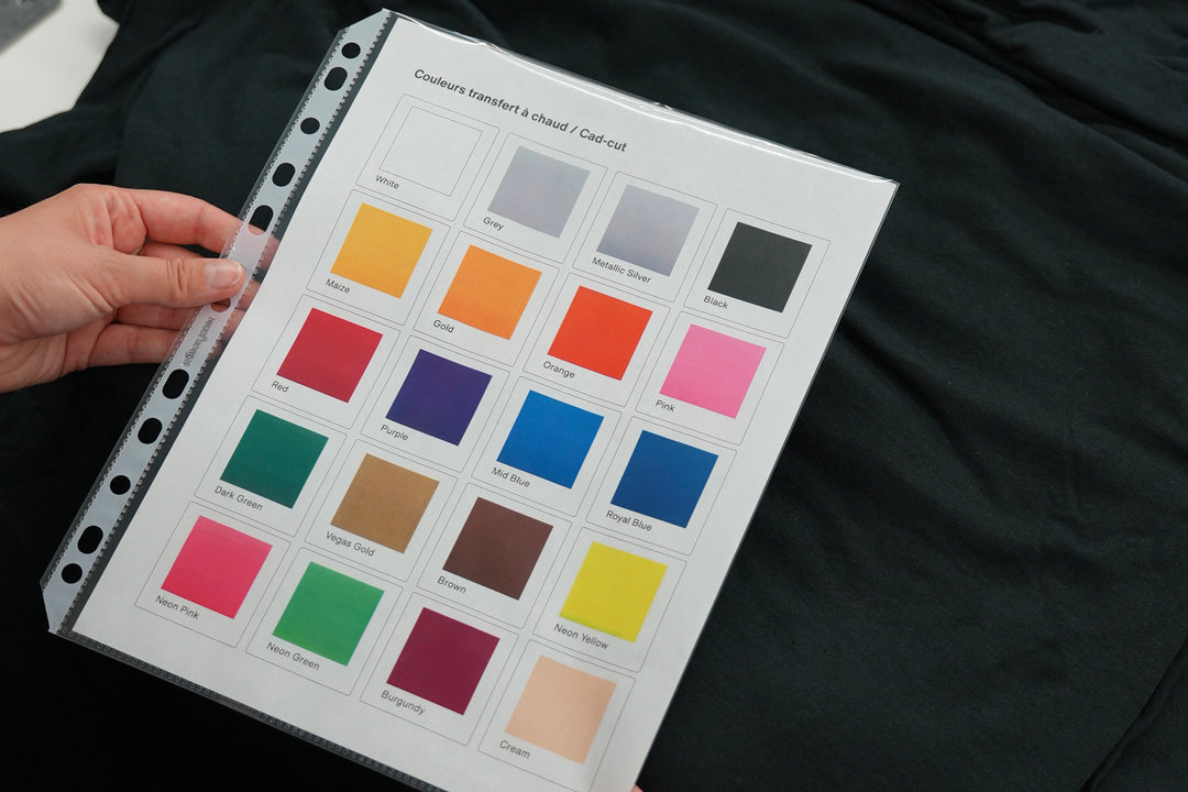 Couleurs pouvant être utilisées pour une impression DTF sur un uniforme.